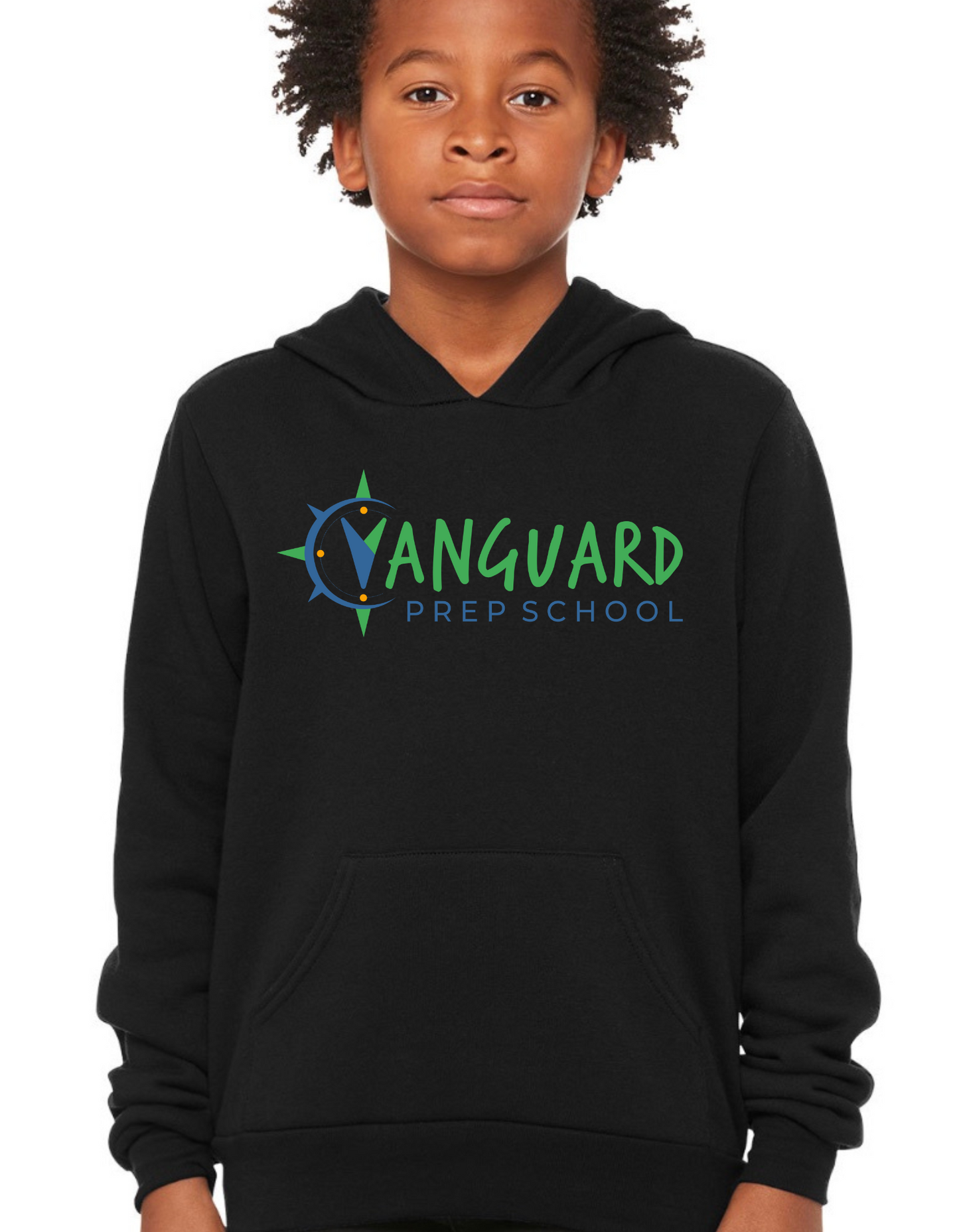 Black Vanguard Hoodie - Center Chest Logo